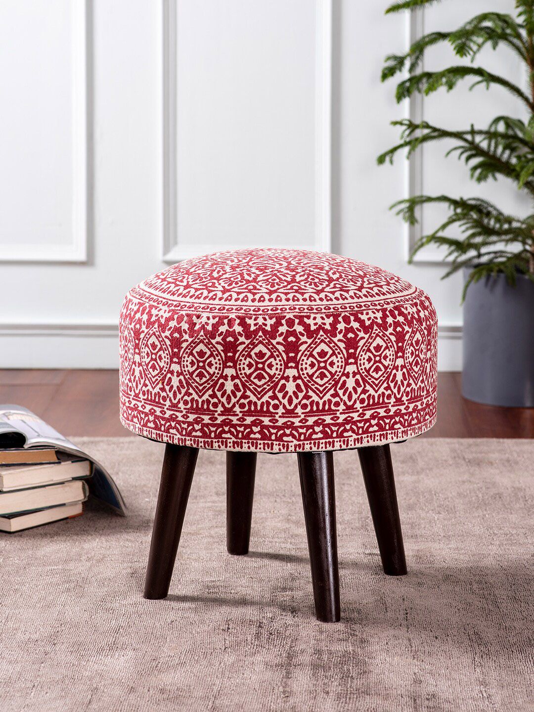 nestroots Red Printed Ottoman Price in India