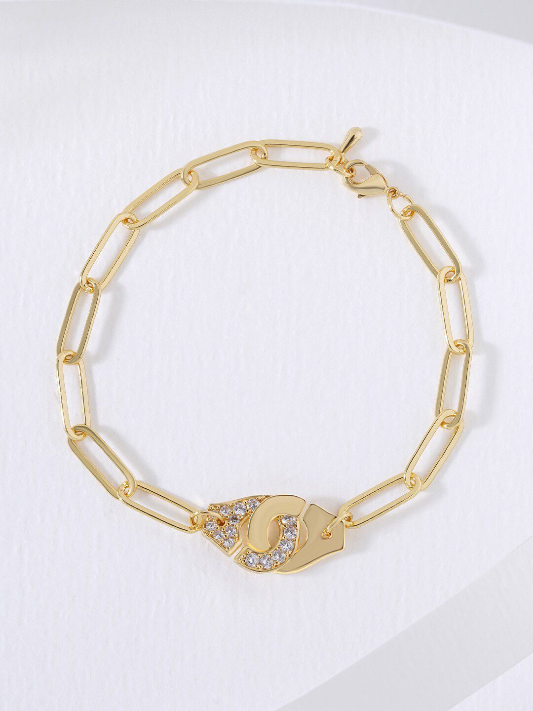 MINUTIAE Women Gold-Plated Brass Link Bracelet Price in India