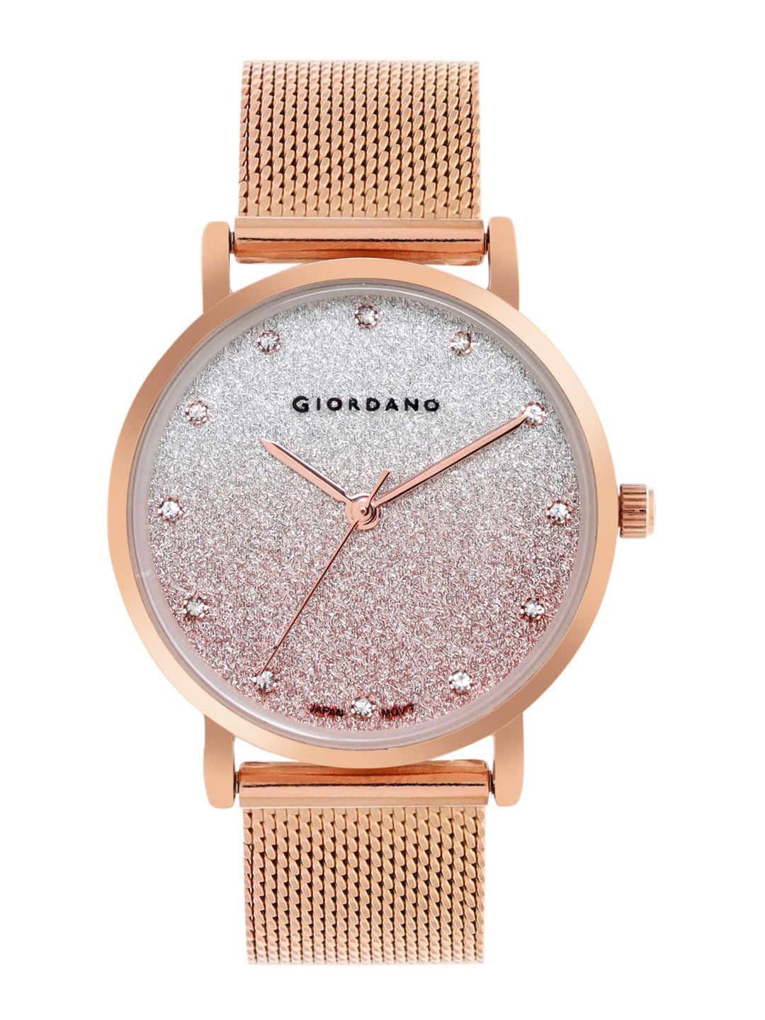 GIORDANO Women Rose Gold-Toned Embellished Dial Analogue Watch GD-60005 Price in India