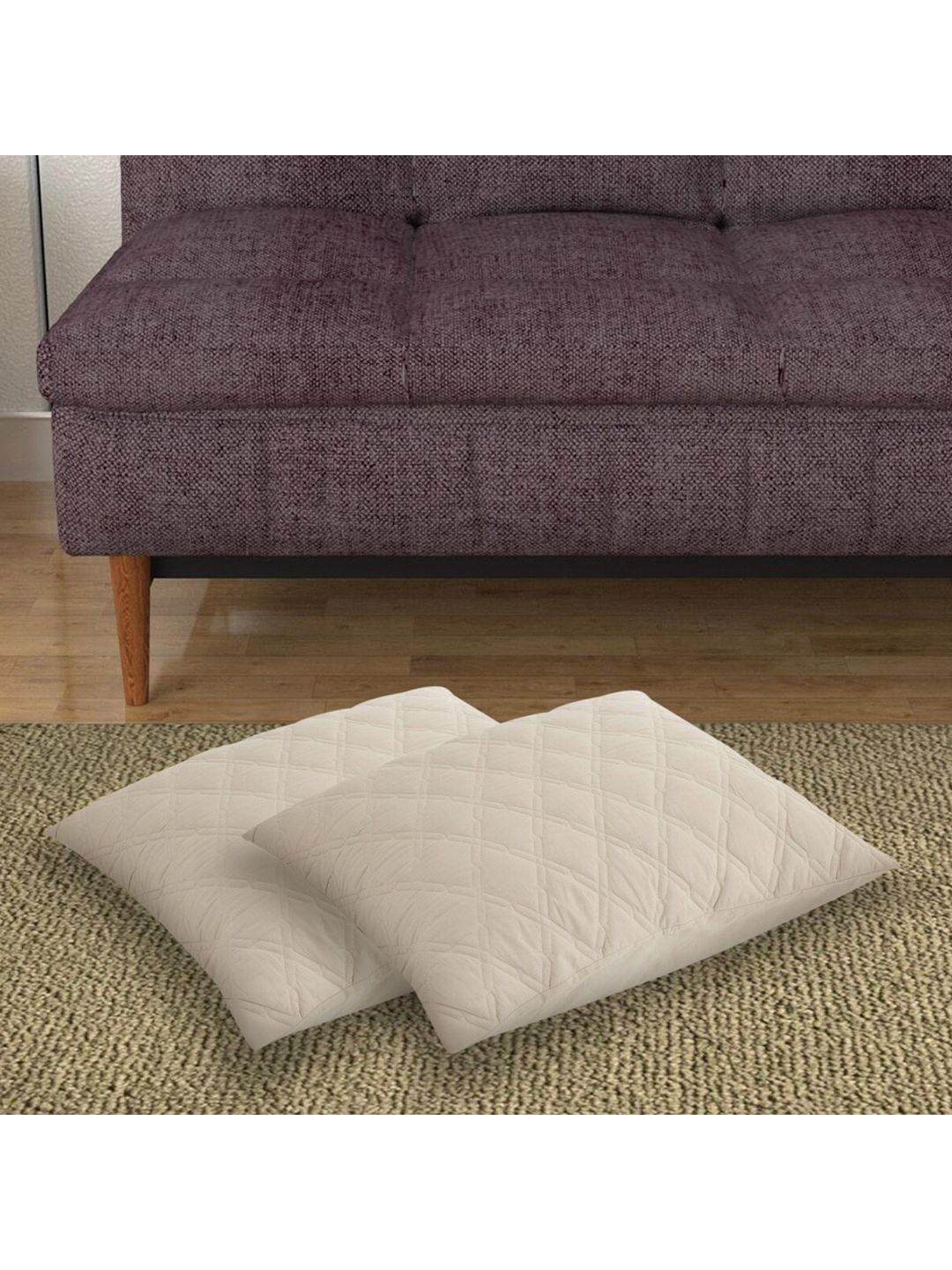 Home Centre Beige Set of 2 Square Cushion Covers Price in India