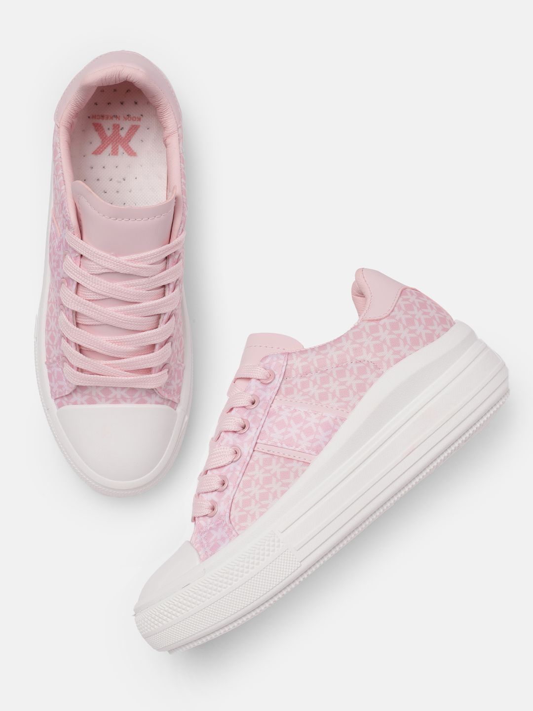 Kook N Keech Women Pink Printed Sneakers Price in India