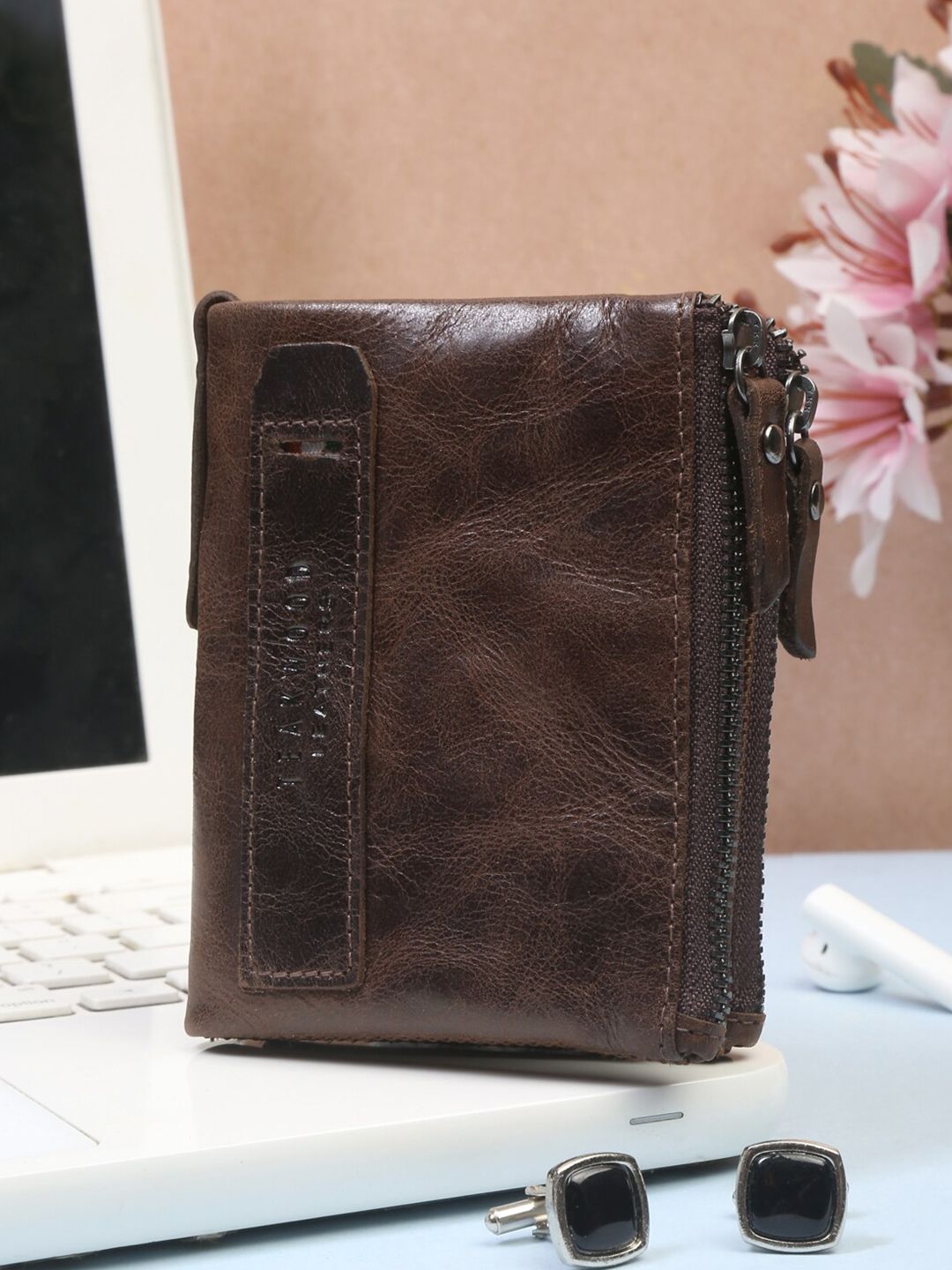 Teakwood Leathers Unisex Brown Leather RFID Protected  Two Fold Wallet Price in India