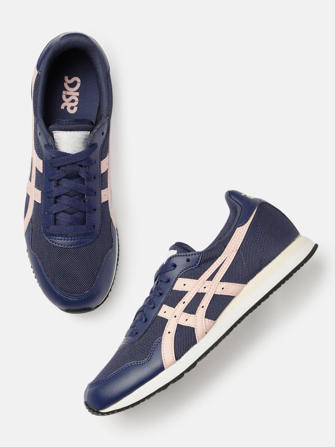 ASICS Women Navy Blue Solid Tiger Sneakers Price in India