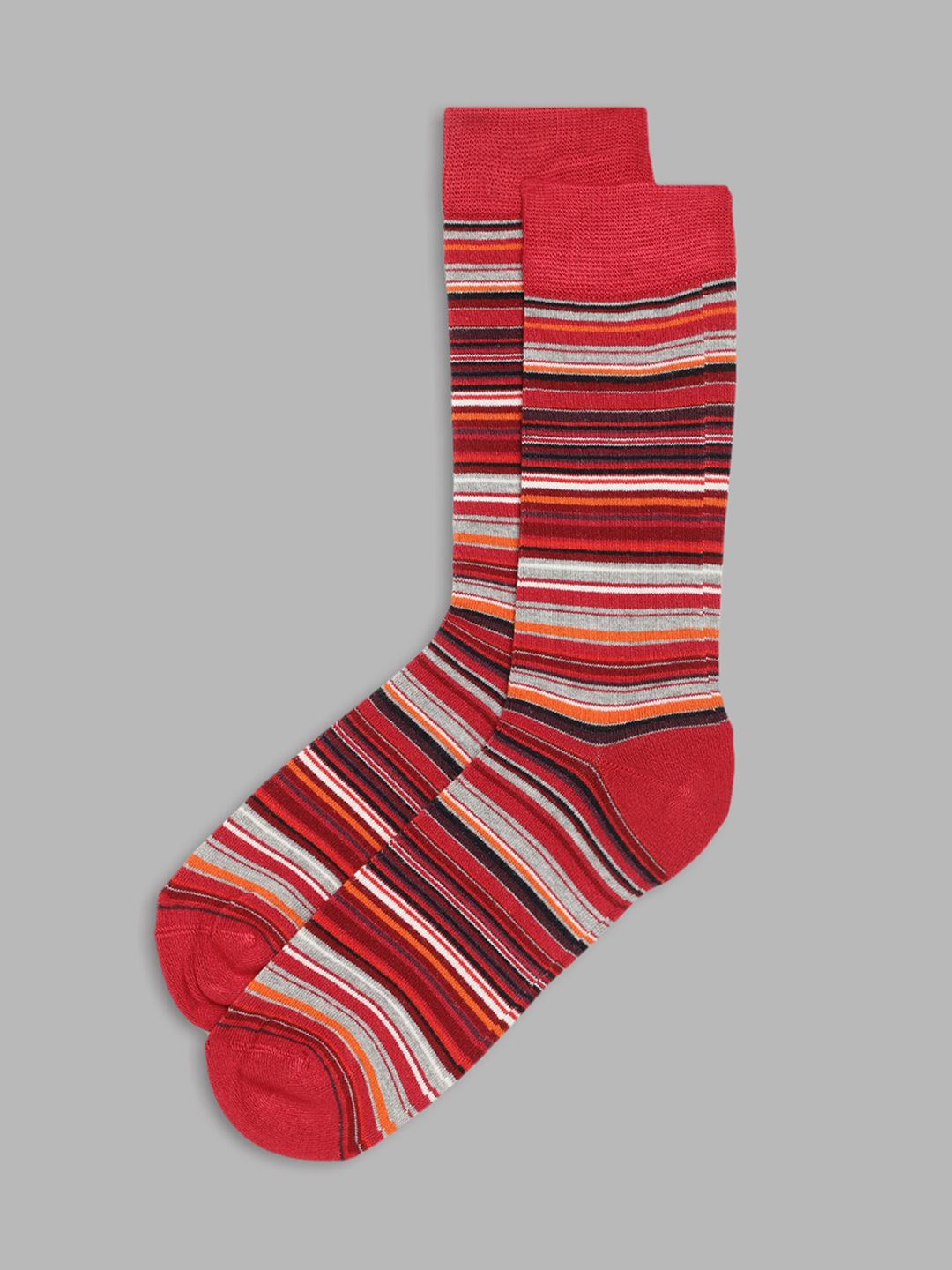 LINDBERGH Men Red & White Striped Above Ankle-Length Socks