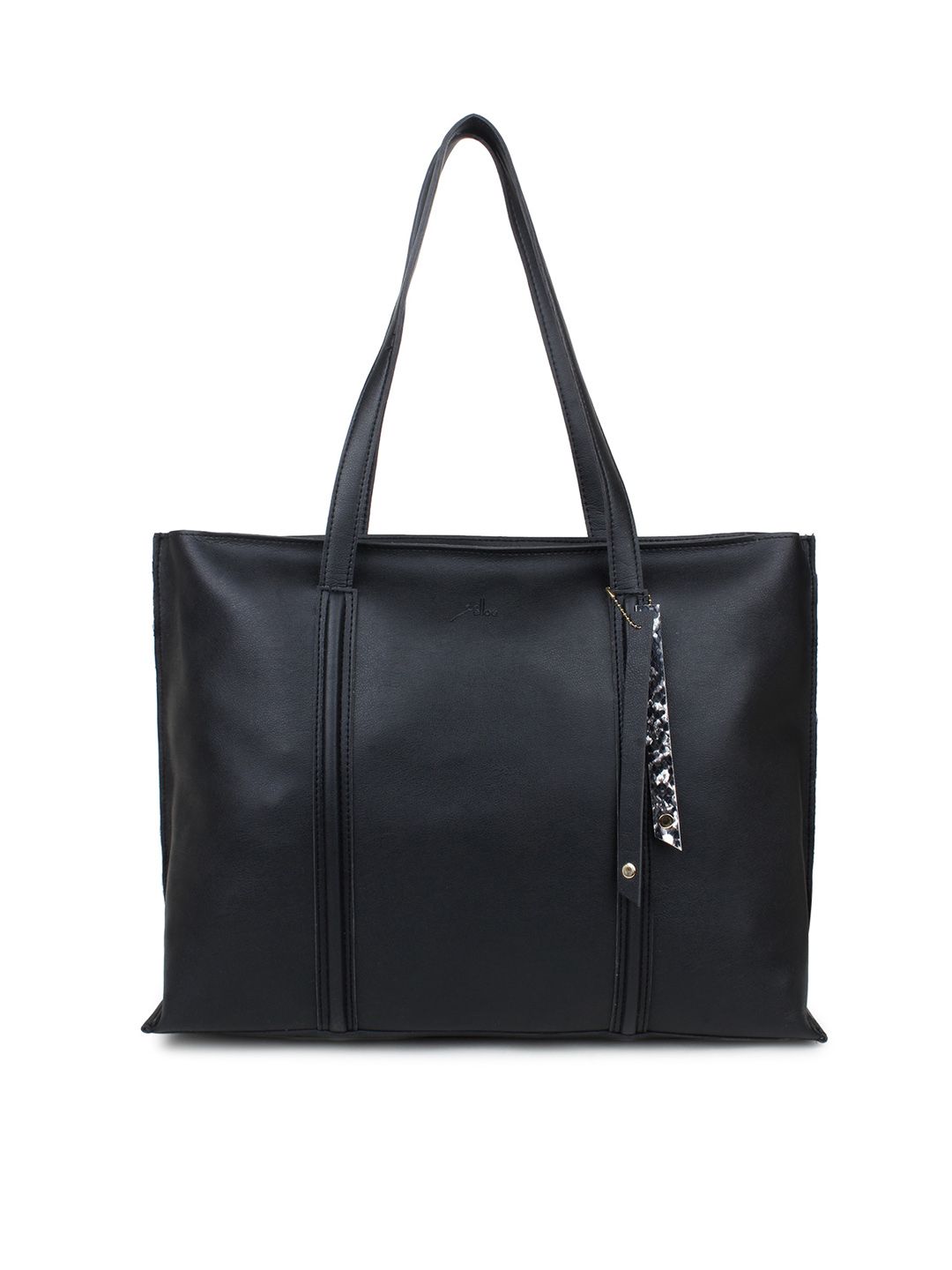 yelloe Black Solid Structured Shoulder Bag Price in India