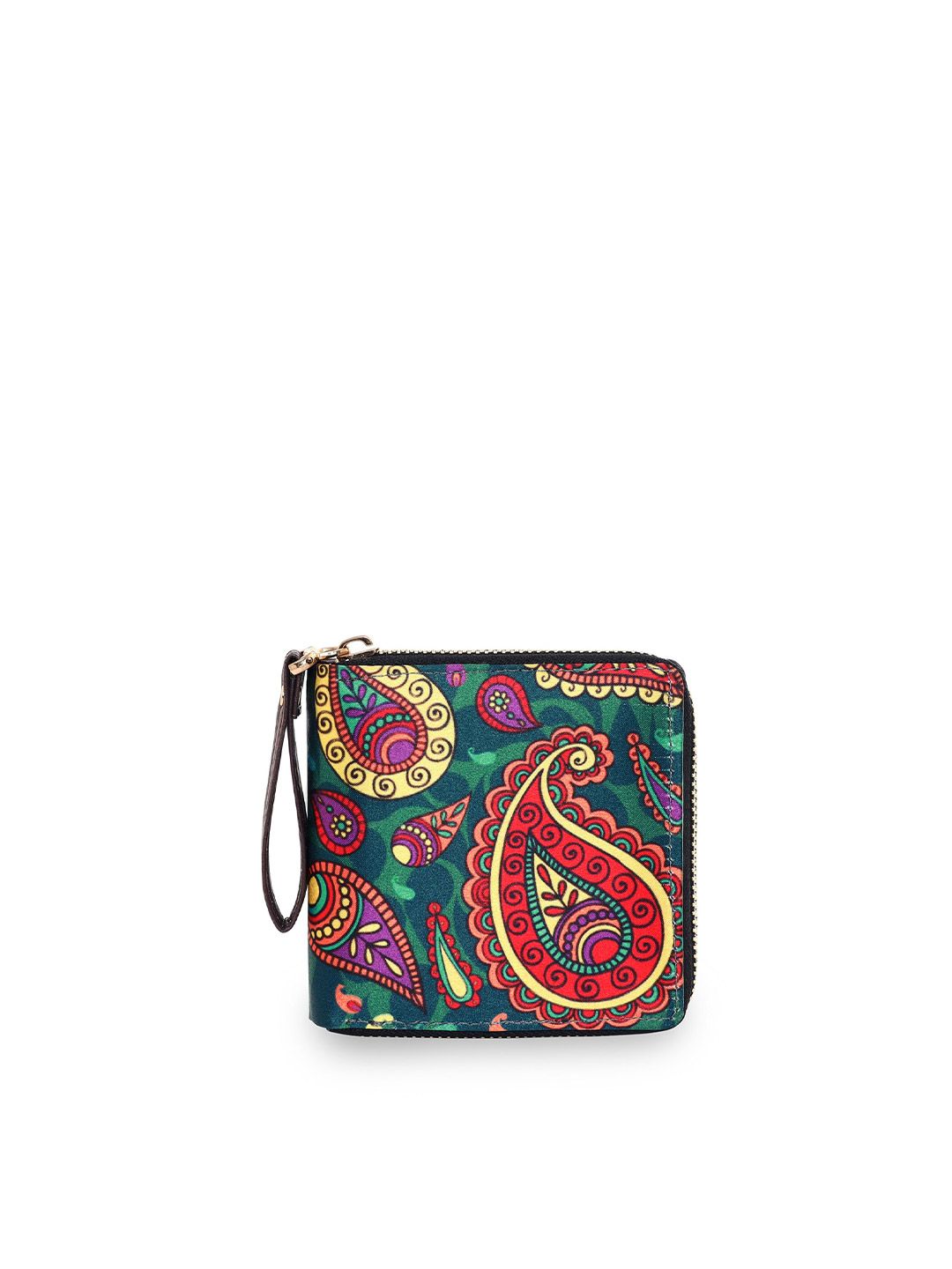 Sabhyata Women Multicoloured Ethnic Motifs Printed Zip Around Wallet Price in India