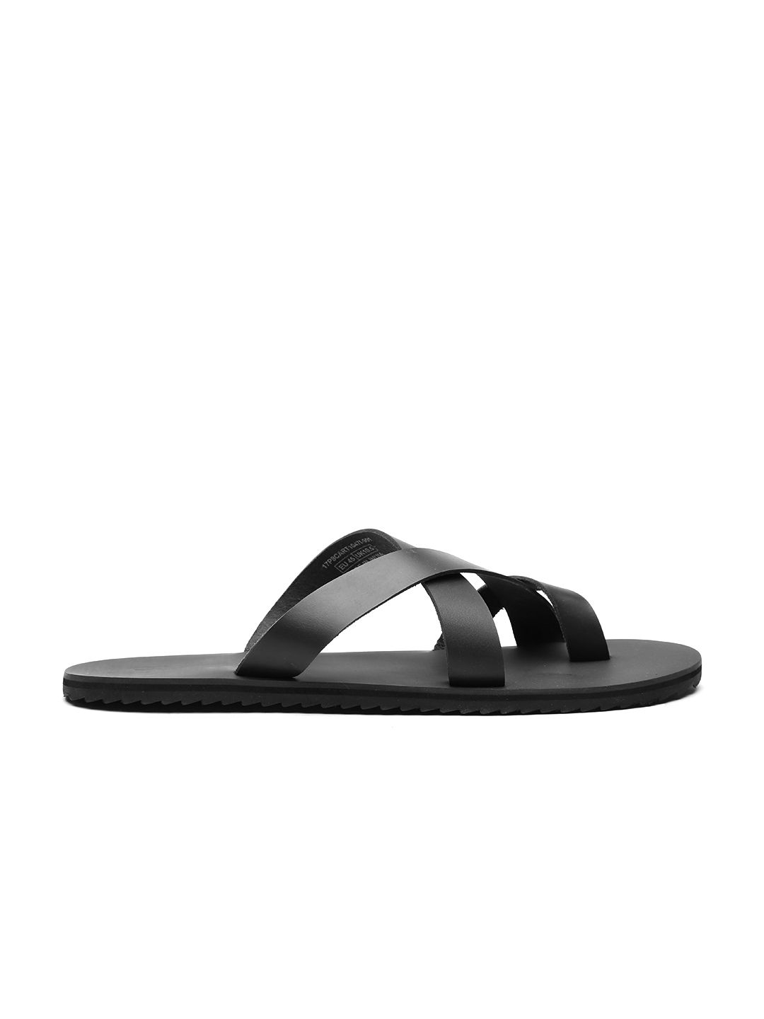 Buy United Colors of Benetton Men Black Genuine Leather Sandals