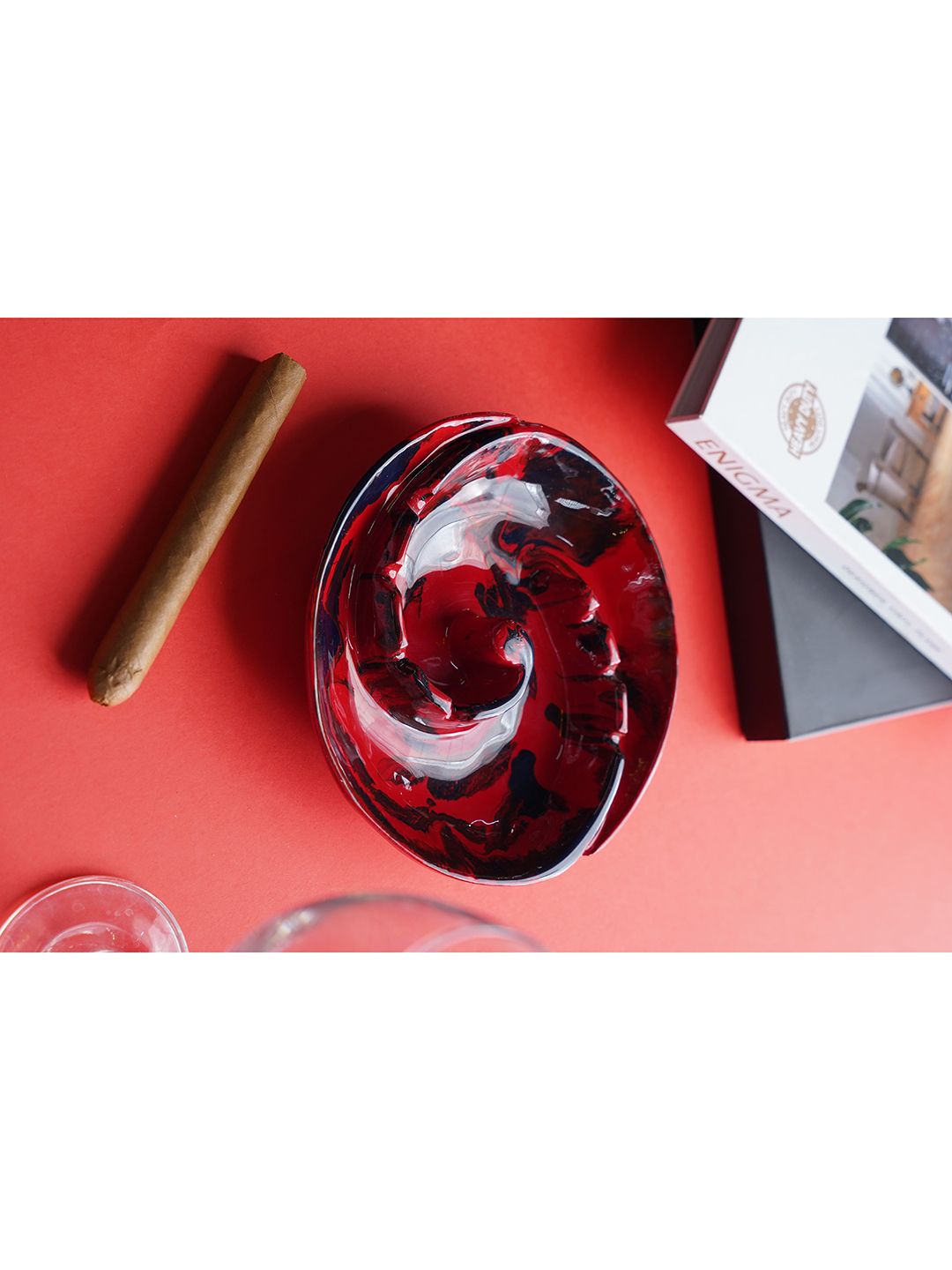 Folkstorys Red Spiral Metal Ashtray Price in India