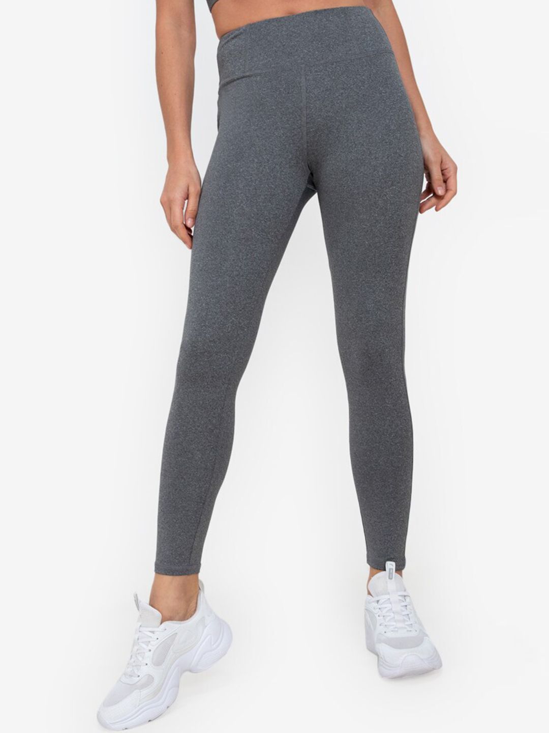 ZALORA ACTIVE Women Grey Solid Tights Price in India