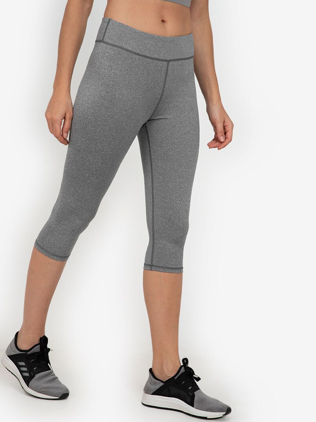 ZALORA ACTIVE Women Grey Solid Tights Price in India