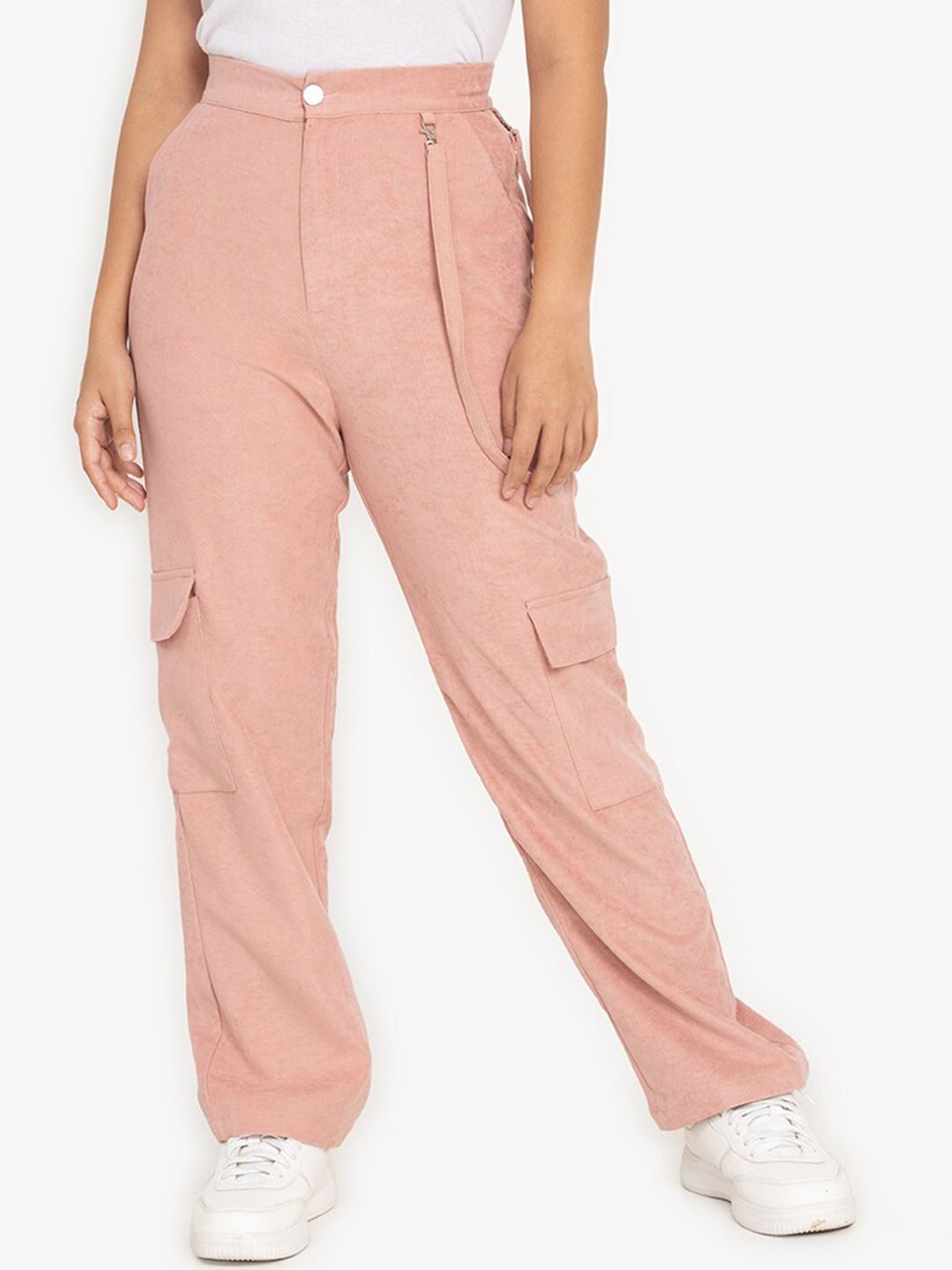 ZALORA BASICS Women Pink Solid Regular Fit Cargos