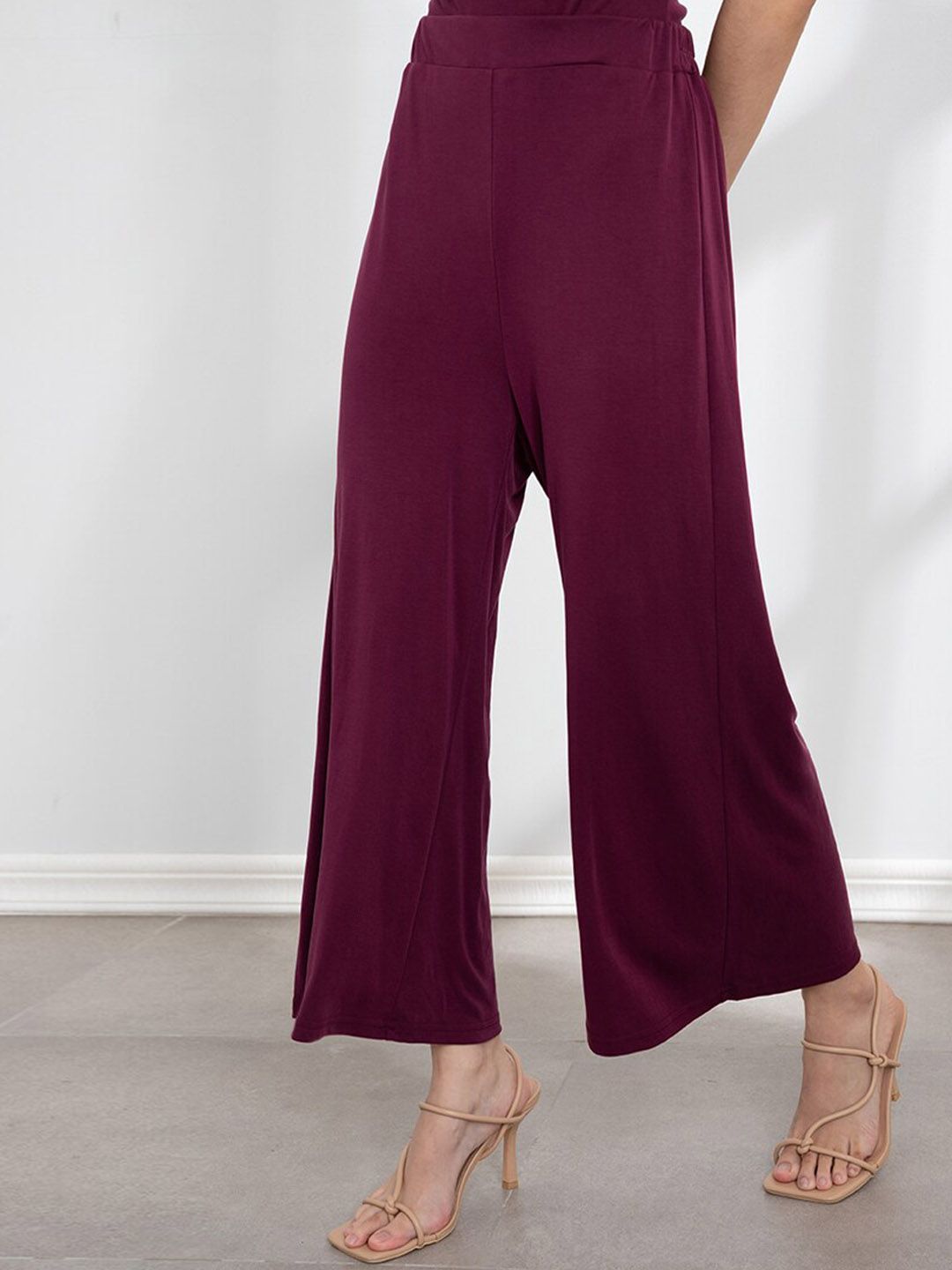 ORIGIN BY ZALORA Women Red Straight Fit Wrinkle Free Trousers Price in India