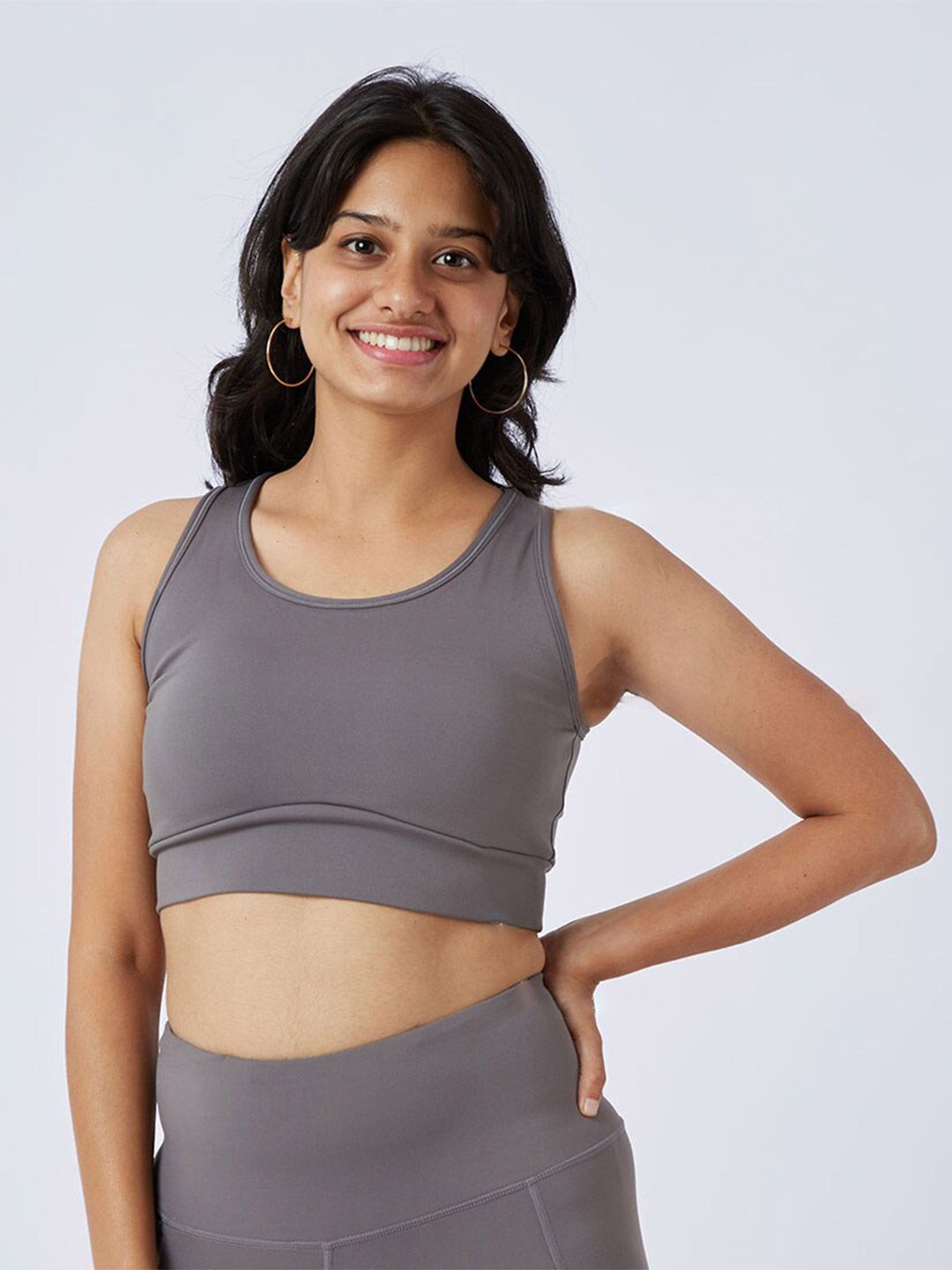 BlissClub Women Grey Lightly Padded The Ultimate Comfort Sports Bra Price in India