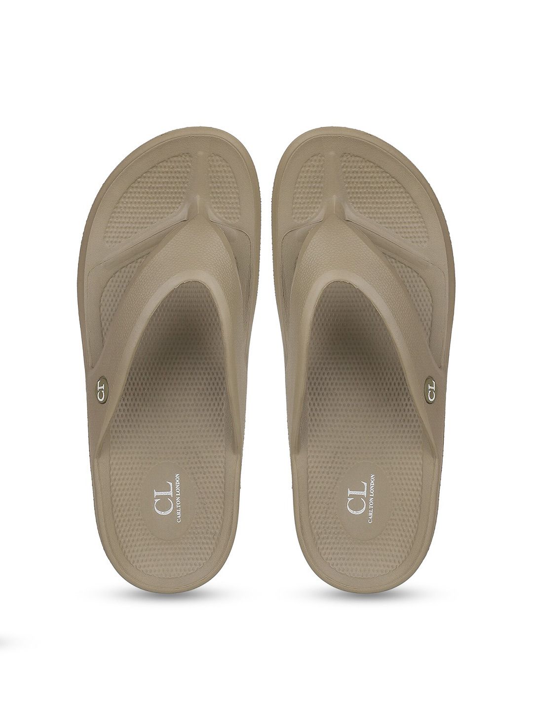 Carlton London sports Men Beige & White Thong Flip-Flops