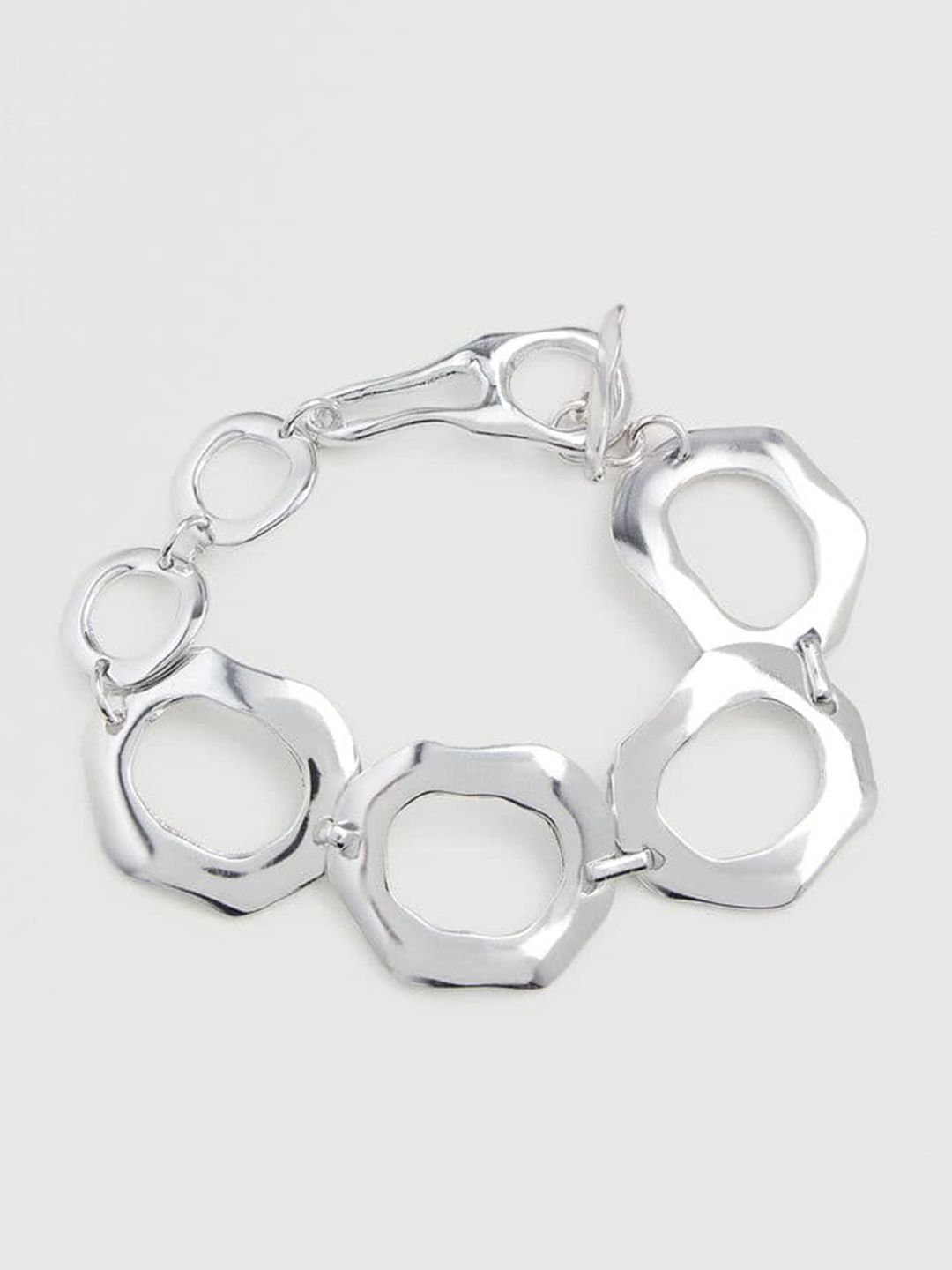 MANGO Women Silver-Toned Link Bracelet Price in India