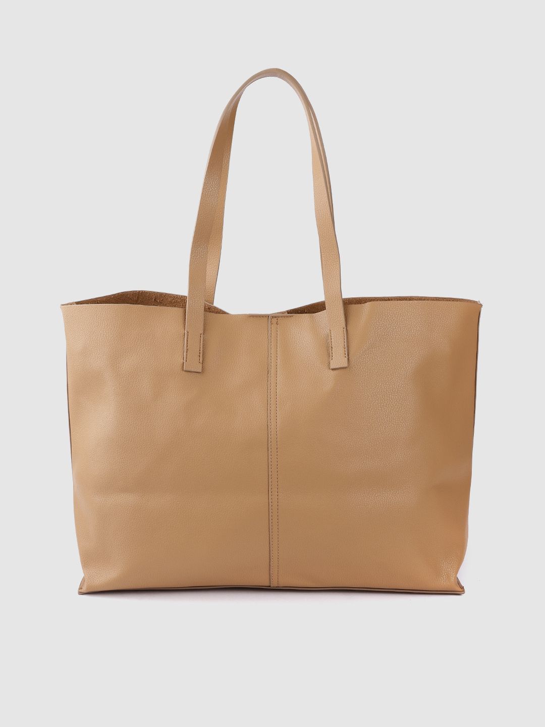 MANGO Brown Solid Shopper Bag Price in India