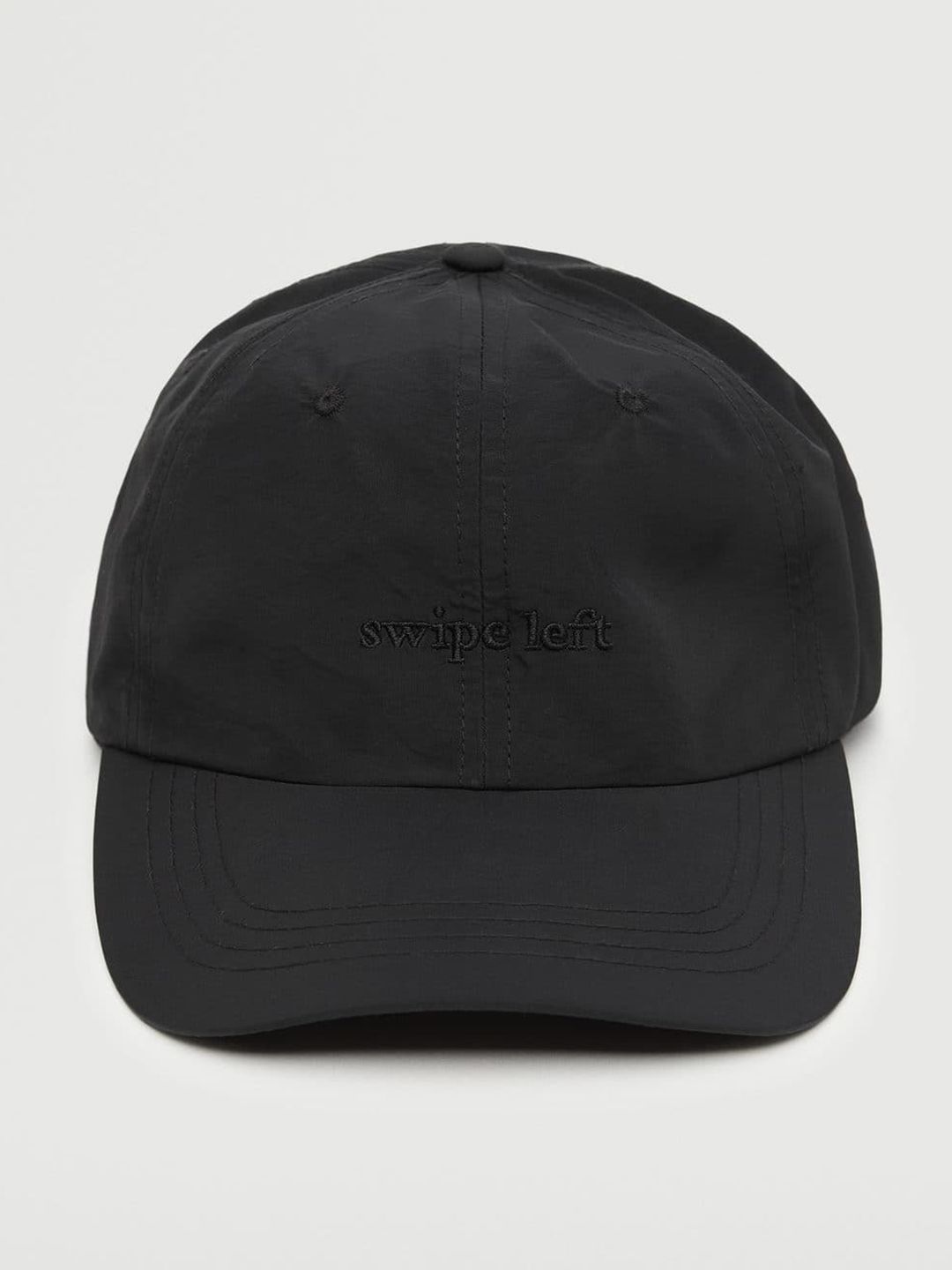 MANGO Women Black Embroidered Visor Cap Price in India