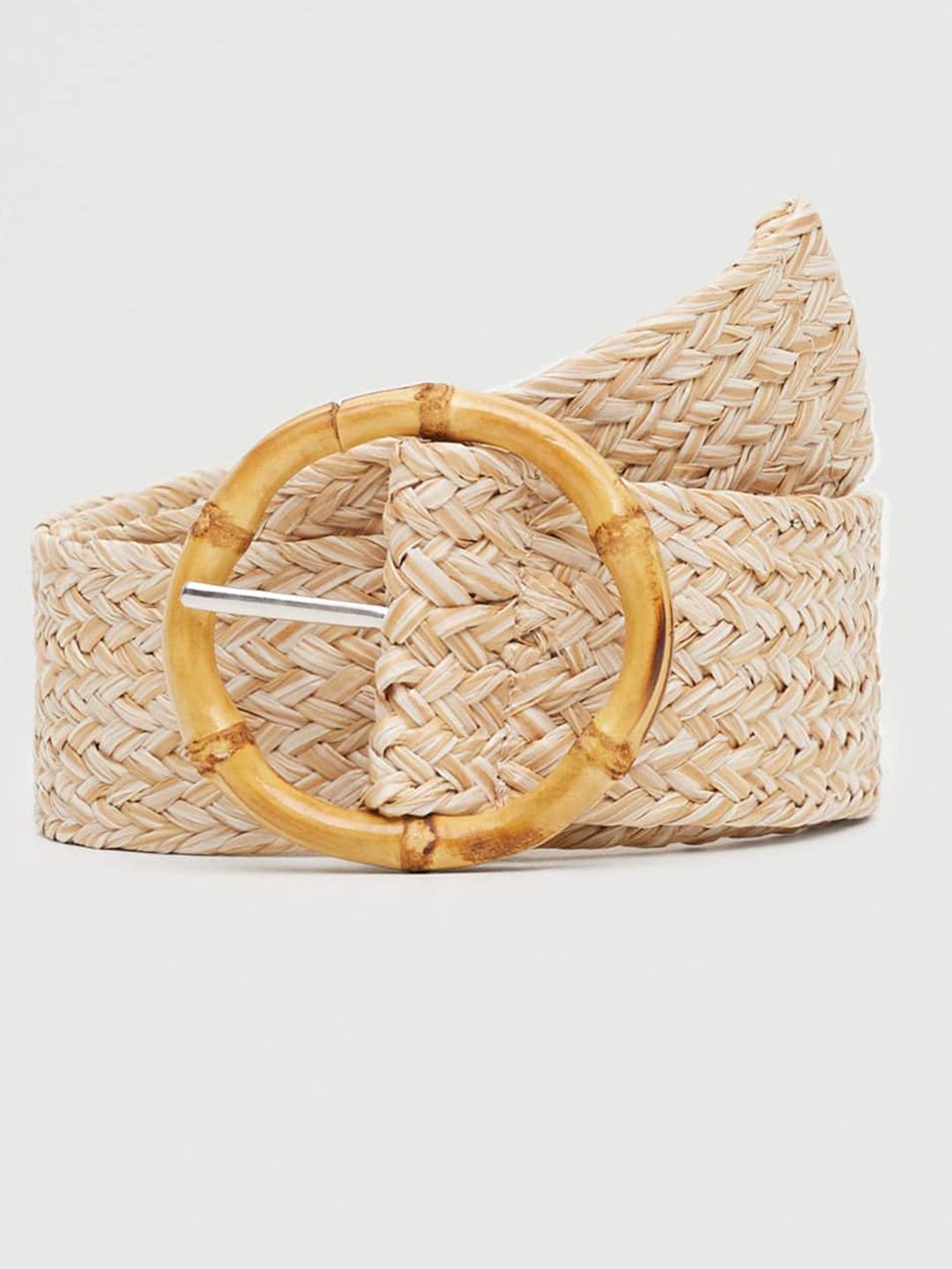 MANGO Women Brown Braided Woven Design Belt Price in India