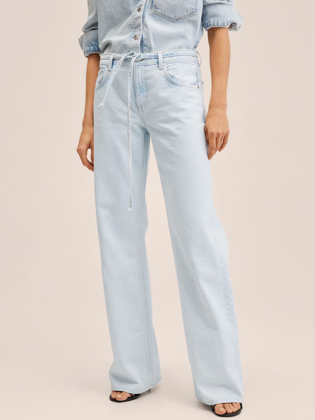 MANGO Women Blue Straight Fit High-Rise Jeans