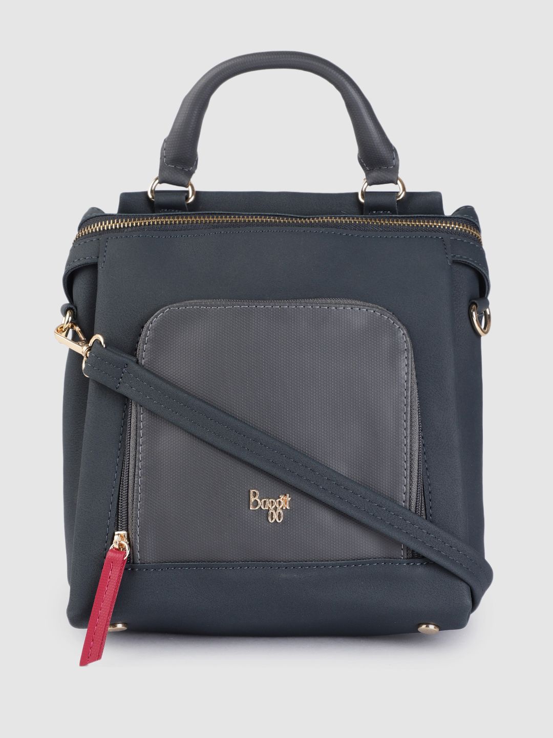 Baggit Navy Blue Structured Handheld Bag Price in India