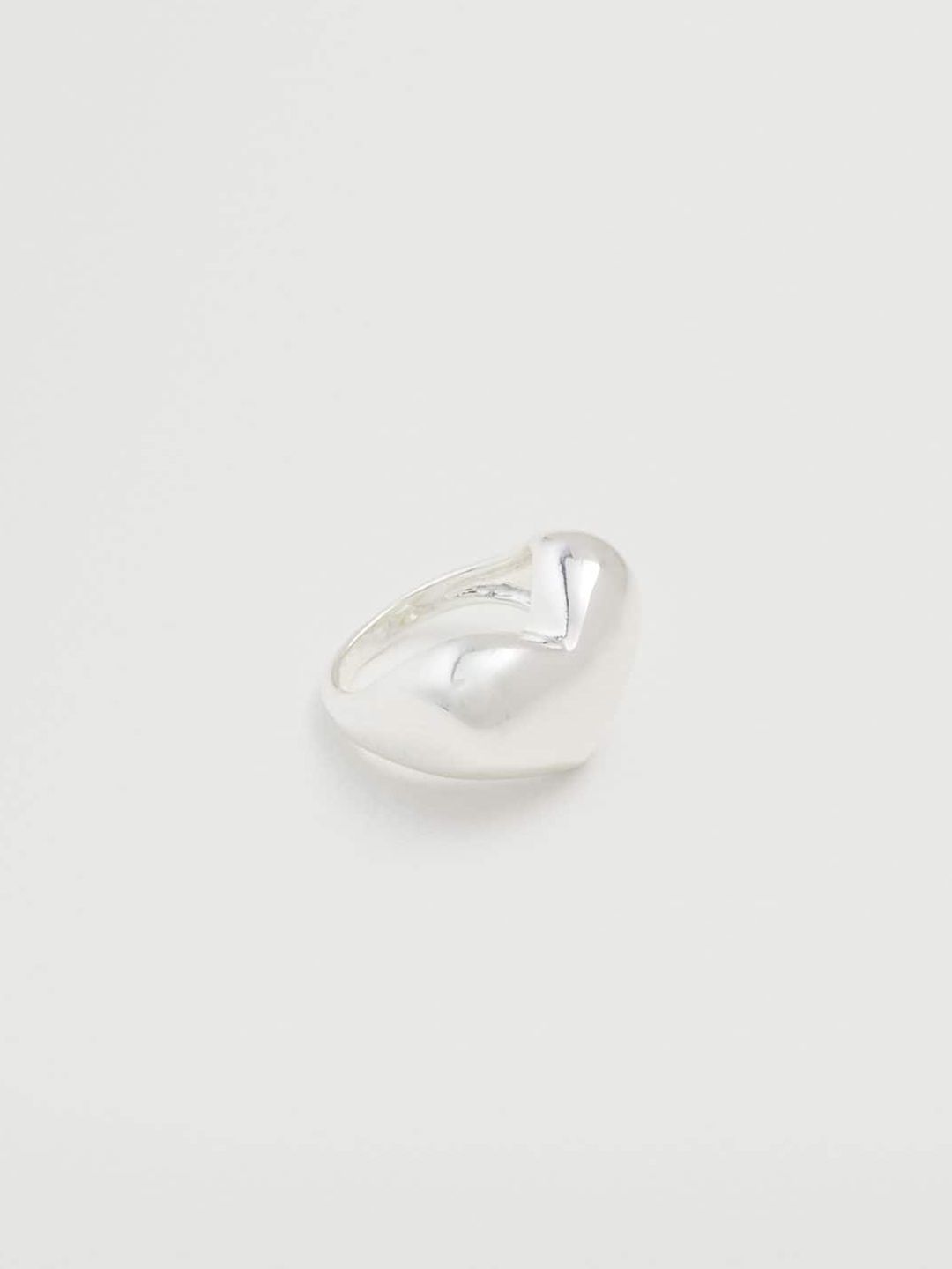 MANGO Silver-Toned Heart Shaped Finger Ring Price in India