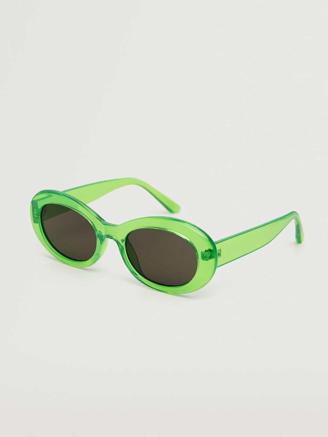 MANGO Women Black Lens & Green Oval Sunglasses with UV Protected Lens Price in India