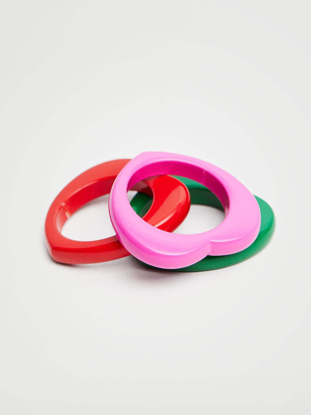 MANGO Women Set of 3 Heart Shaped Finger Rings Price in India