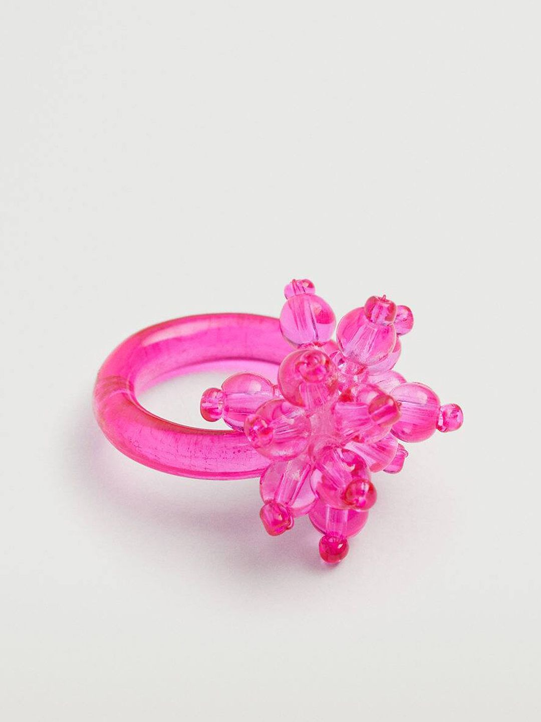 MANGO Women Fuchsia Pink Beaded Finger Ring Price in India