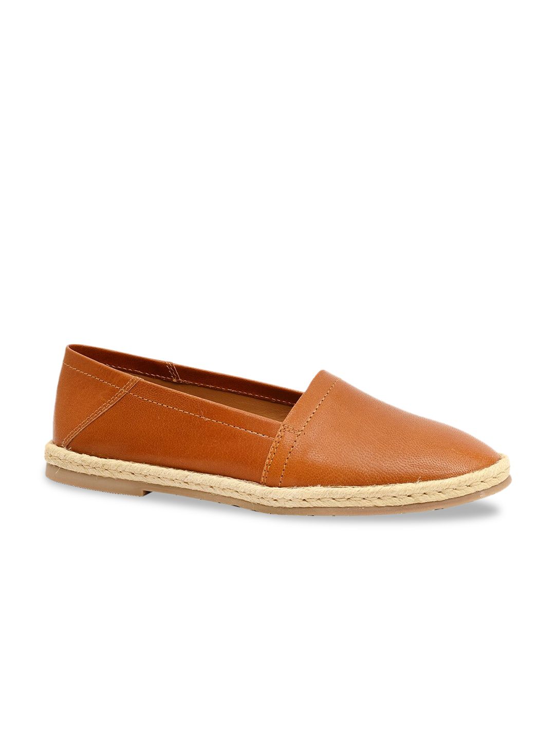 Eske Women Tan Brown Leather Espadrilles Price in India