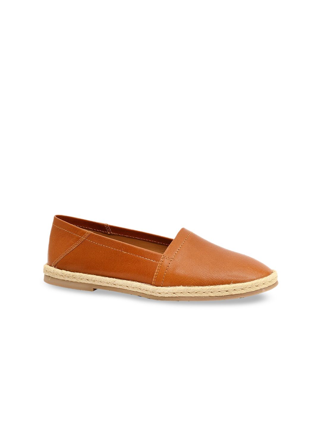 Eske Women Tan Brown Leather Espadrilles Price in India