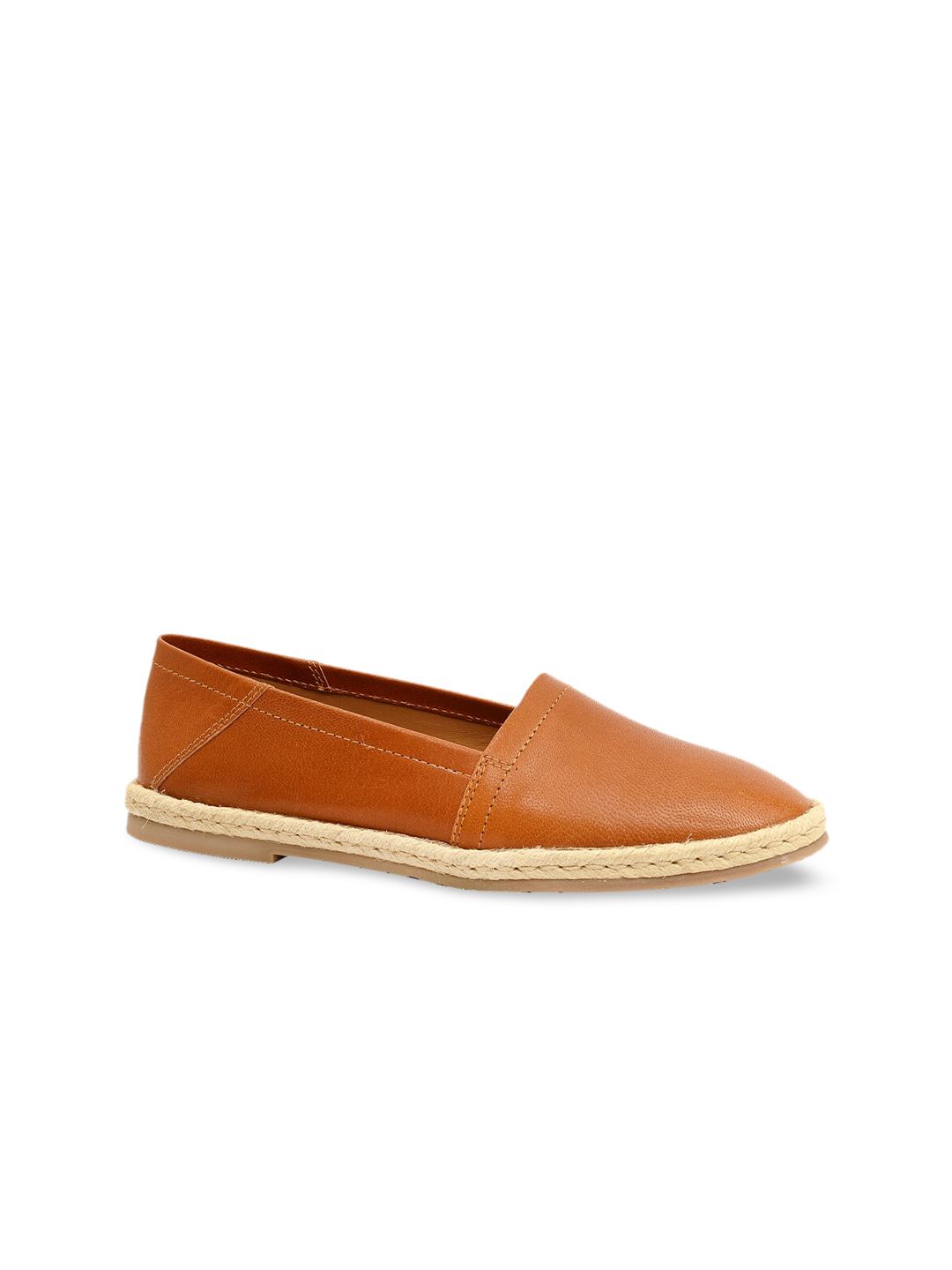 Eske Women Tan Brown Leather Espadrilles Price in India