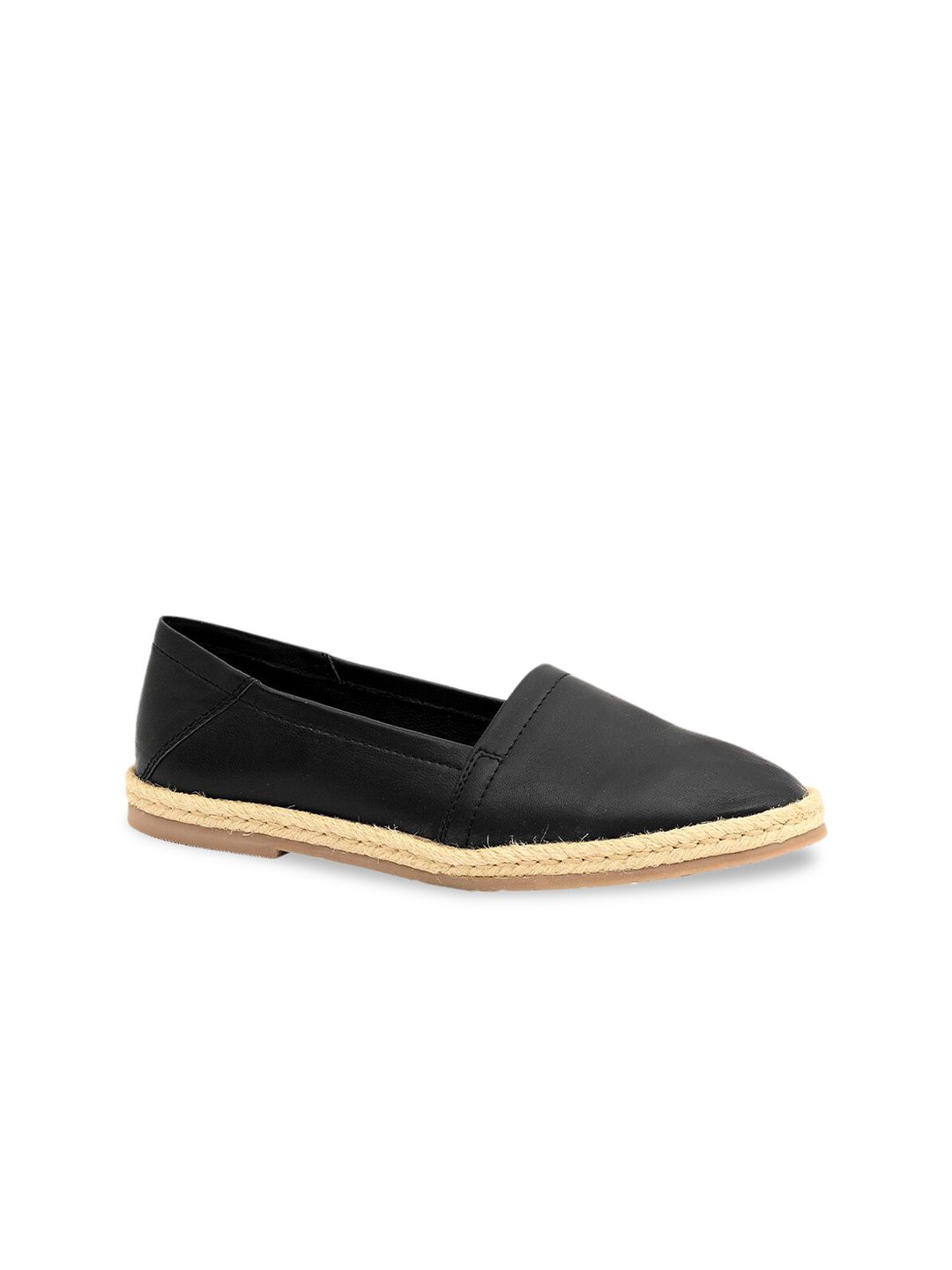 Eske Women Black Leather Espadrilles Price in India