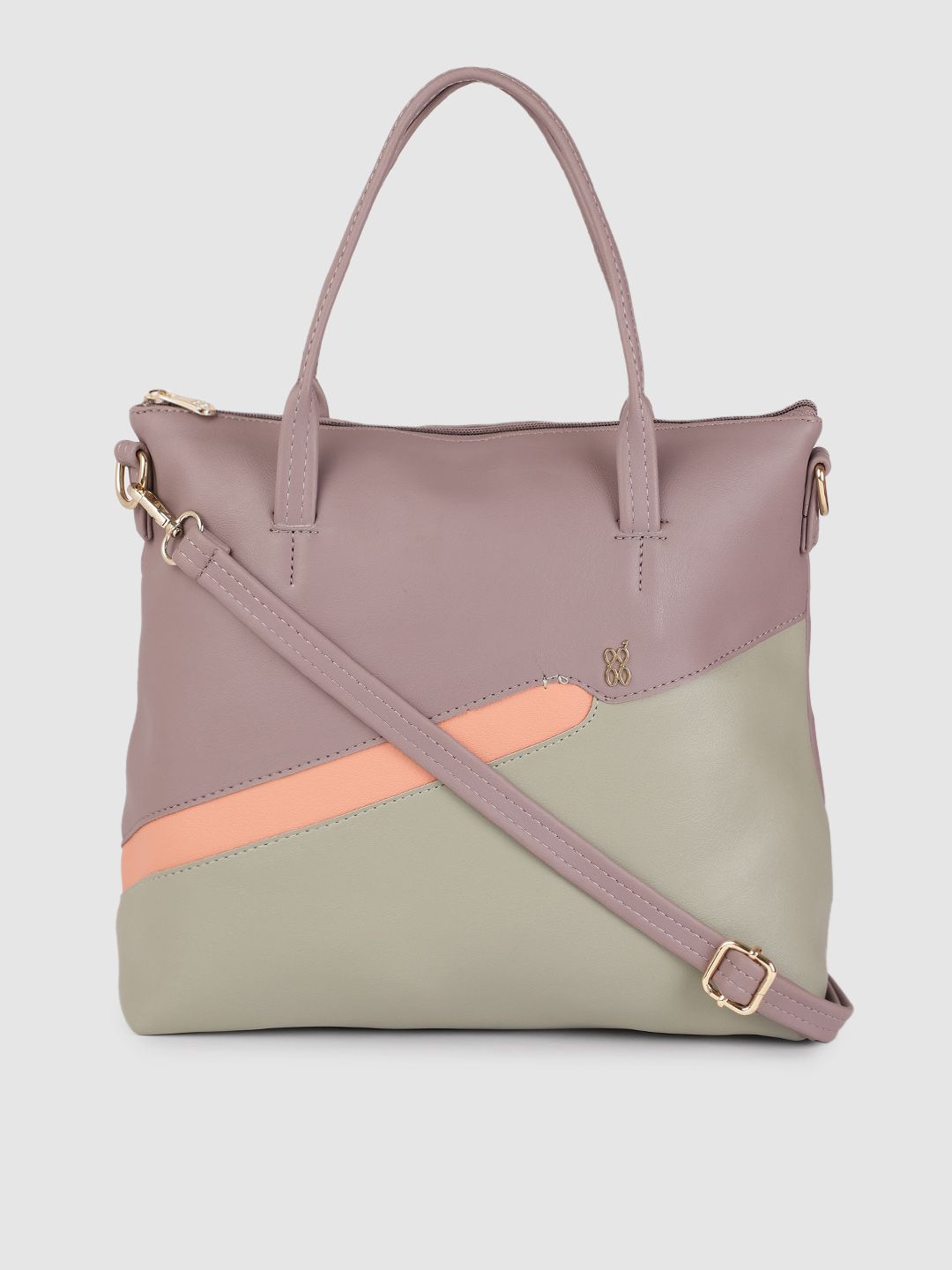 Baggit Mauve Pink Solid Regular Structured Shoulder Bag Price in India