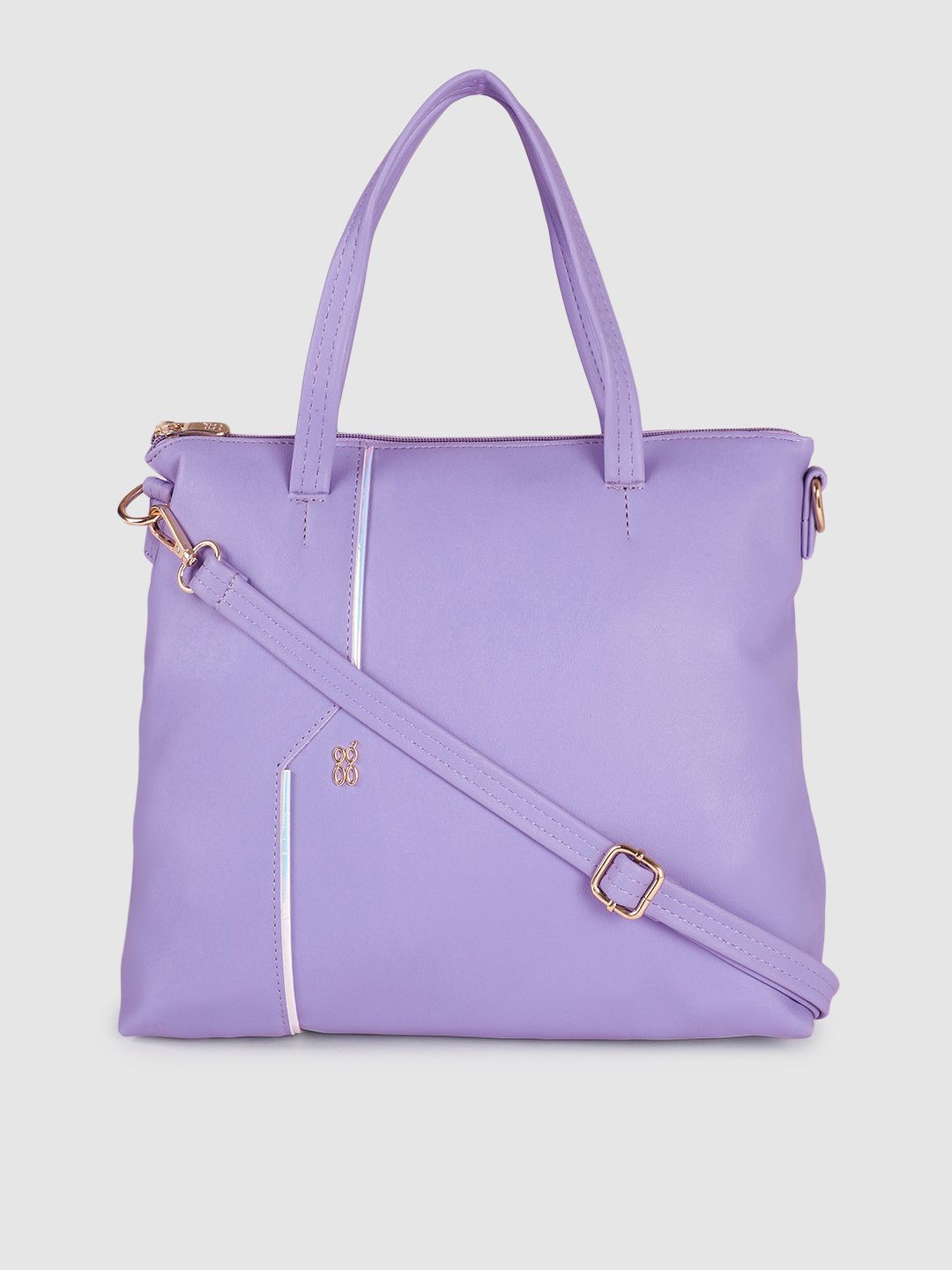 Baggit Purple Solid Structured Handheld Bag Price in India