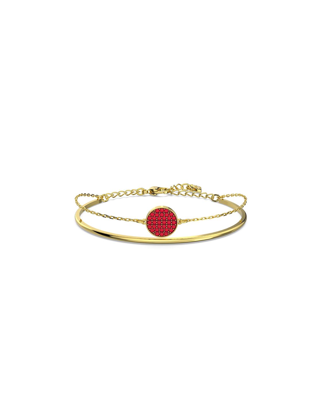 SWAROVSKI Women Red & Gold-Plated Crystals Bracelet Price in India