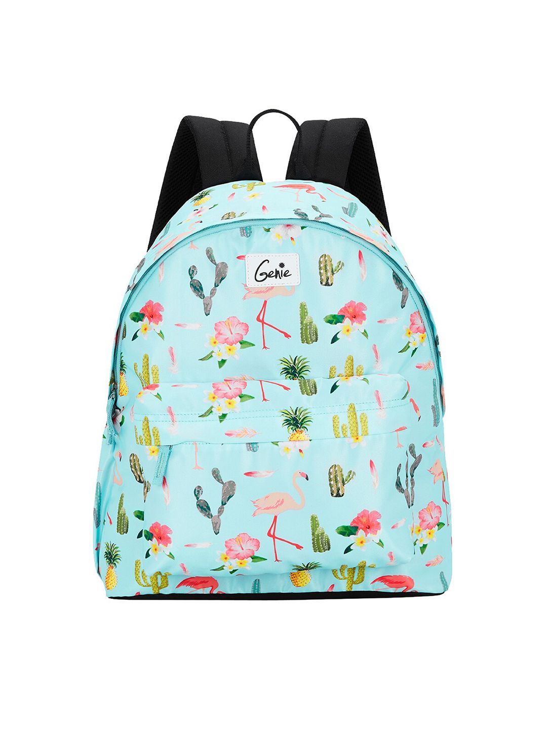 Genie Women Blue & Red Printed Backpack Price in India