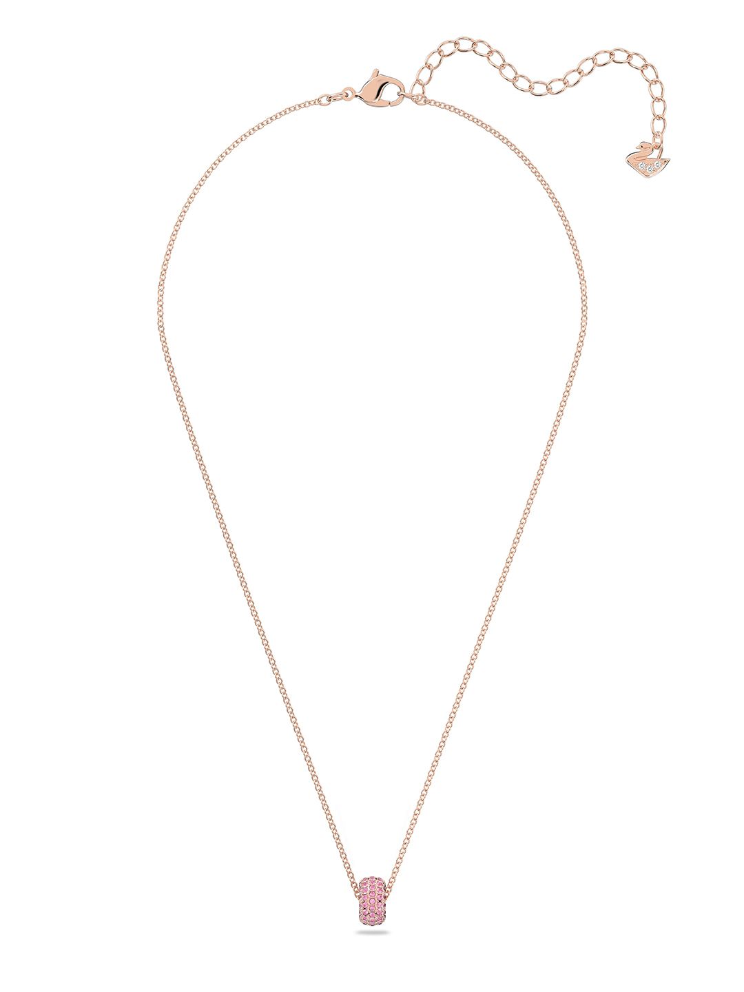 SWAROVSKI Pink & Rose Gold Rose Gold-Plated Necklace Price in India