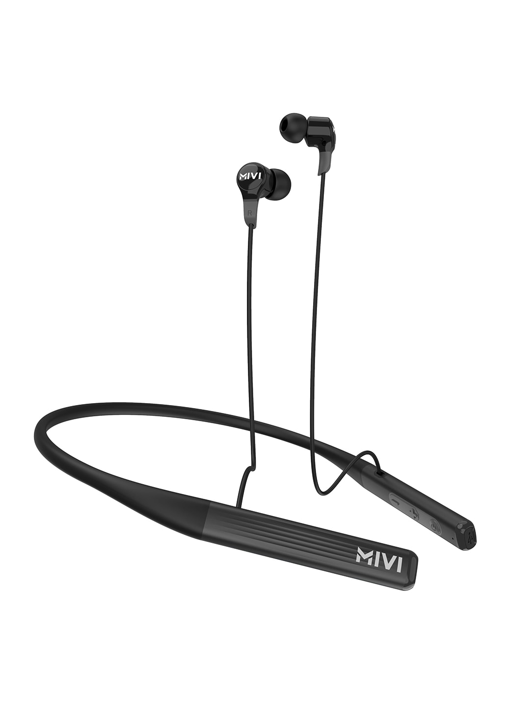 mivi Collar 2B Wireless Earphones with Fast Charging - Black Price in India