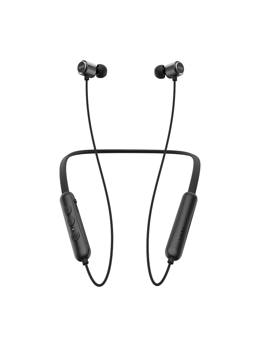 mivi Collar Flash Wireless Earphones with Mic & Fast Charging - Black Price in India