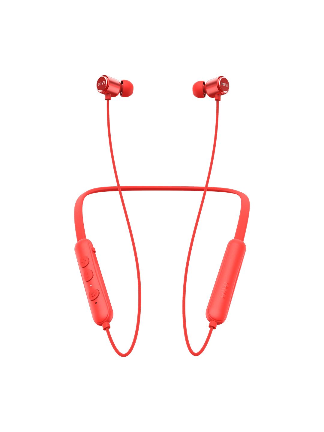 mivi Collar Flash Wireless Earphones with Mic & Fast Charging - Red Price in India