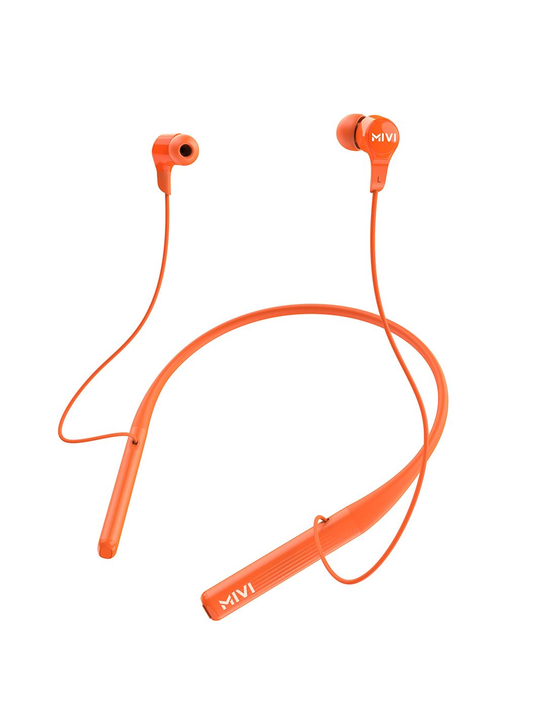 mivi Collar 2B Wireless Earphones with Fast Charging - Orange Price in India