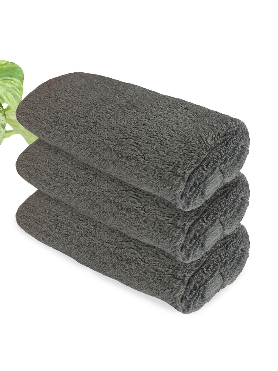 Heelium Grey Unisex Pack of 3 Bamboo Super Soft & Quick Drying Face Towel