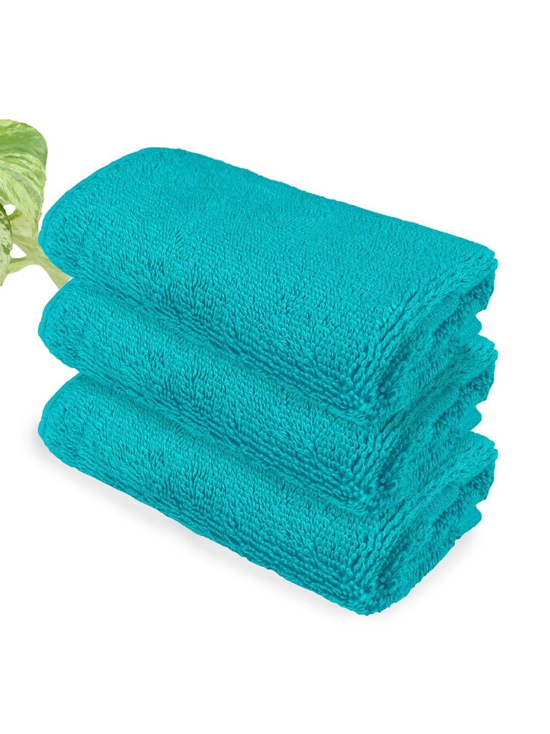 Heelium Teal Unisex Pack of 3 Bamboo Super Soft & Quick Drying Face Towel