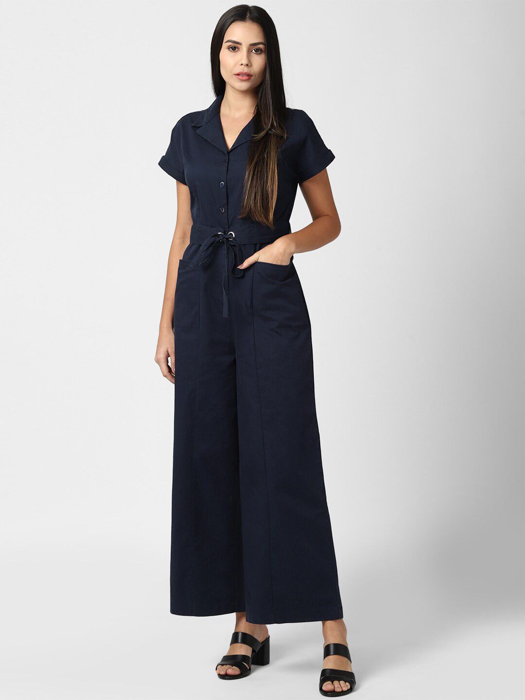 Van Heusen Woman Navy Blue Basic Jumpsuit Price in India