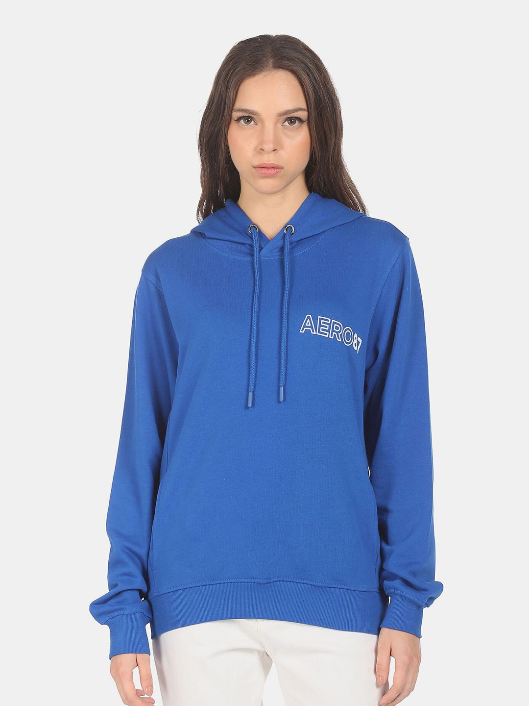 Aeropostale Women Blue Printed Sweatshirt Price in India