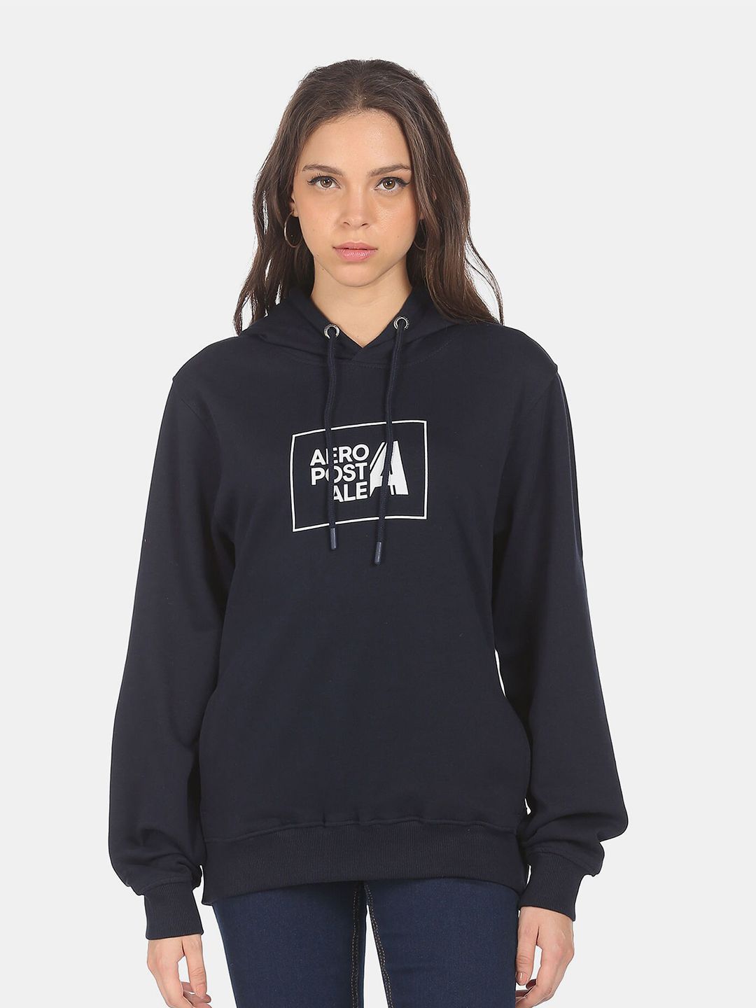 Aeropostale Women Blue Printed Sweatshirt Price in India