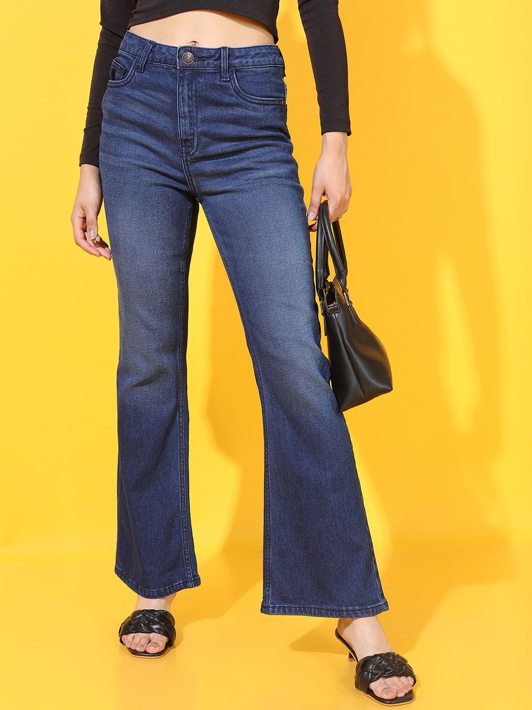 Tokyo Talkies Women Blue Bootcut Jeans Price in India