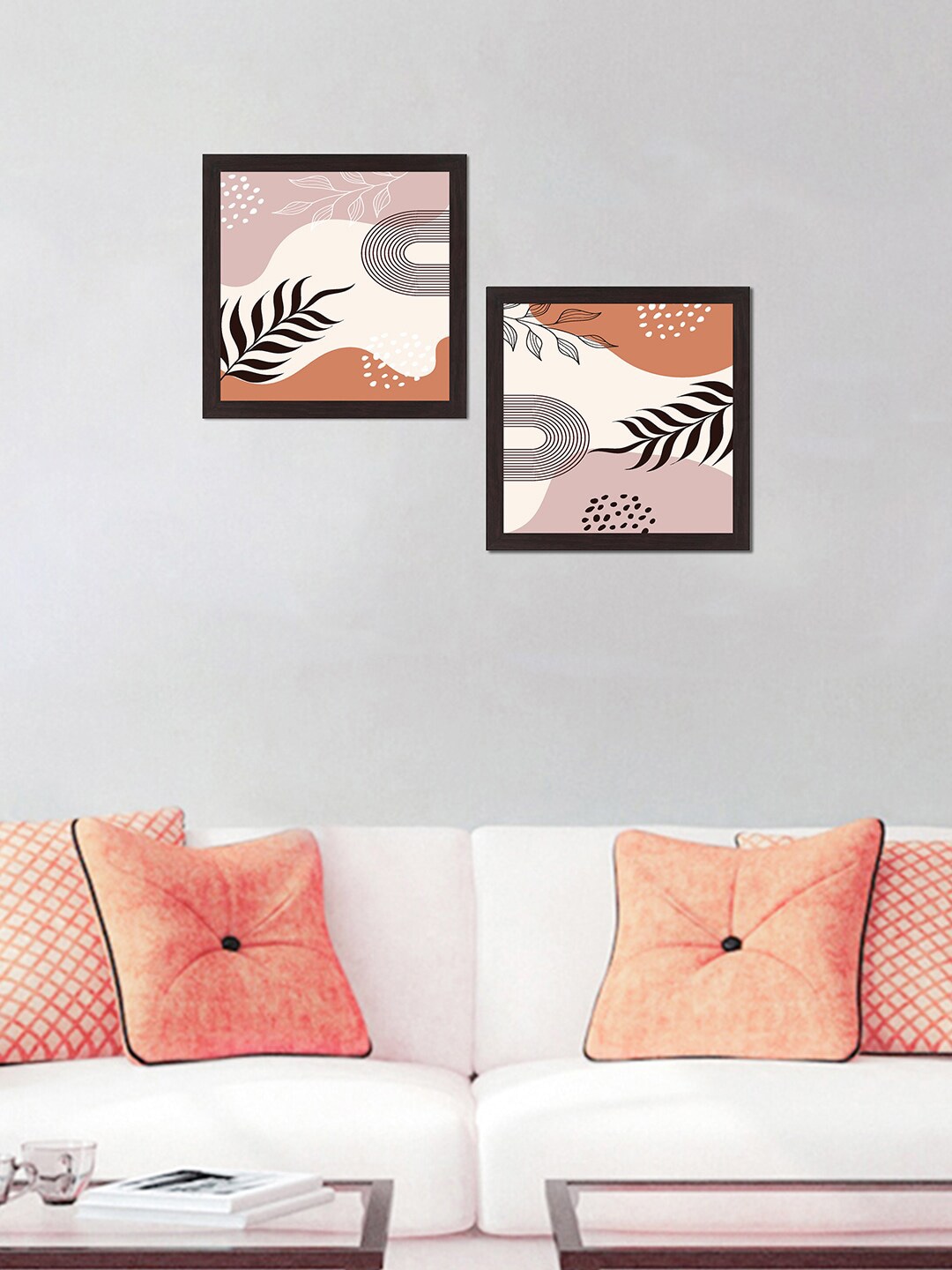 WENS Set of 2 Peach Wall Art Price in India