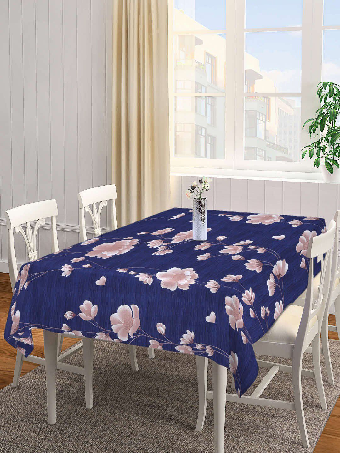 Arrabi Blue Floral 8 Seater Table Cover Price in India