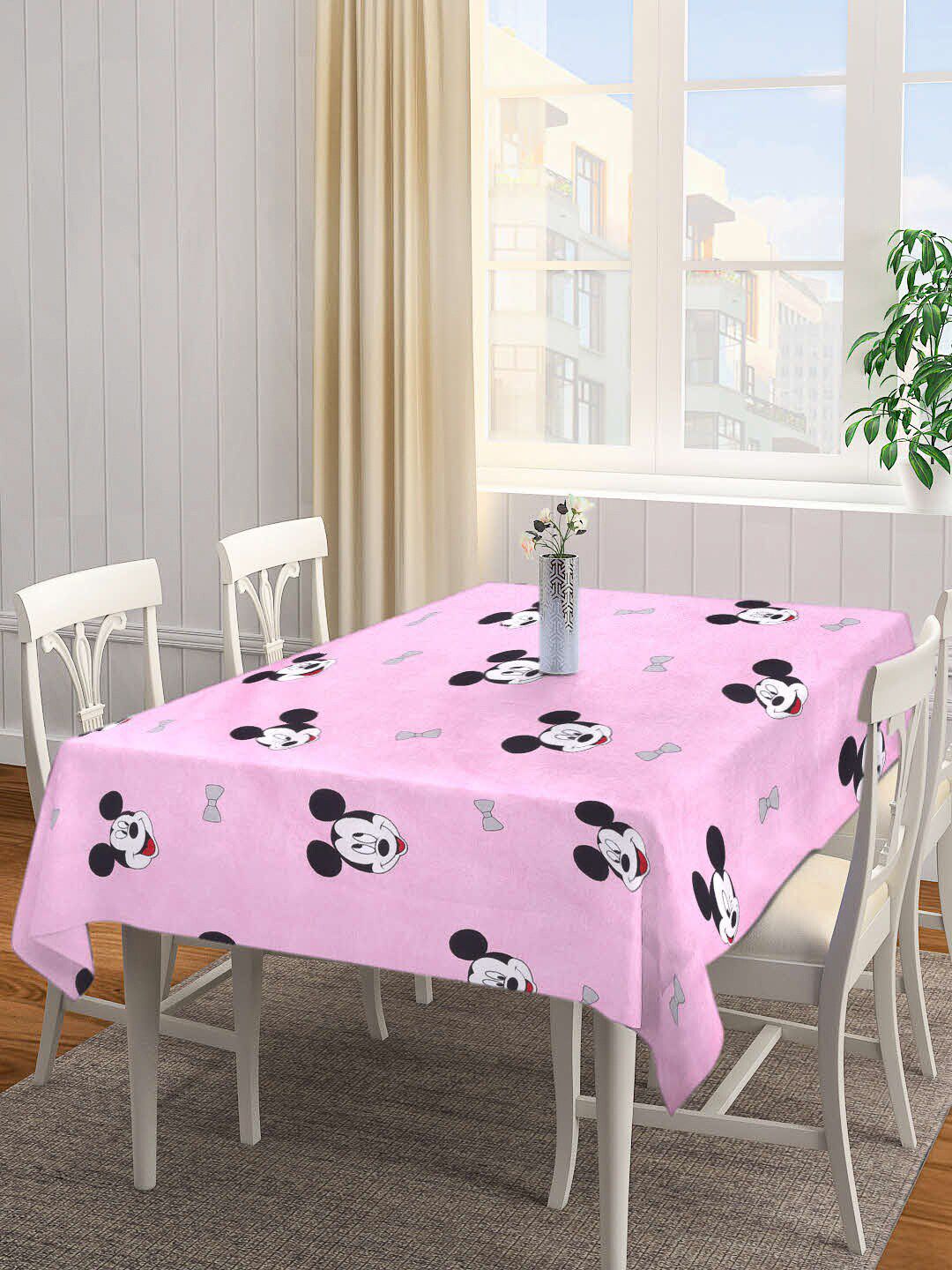 Arrabi Pink Mickey Mouse Printed 8 Seater Table Cover Price in India